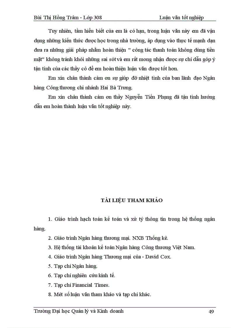 image for page Vấn đề mở rộng và hoàn thiện công tác thanh toán không dùng tiền mặt tại ngân hàng công thương chi nhánh Hai Bà Trưng-Hà Nội