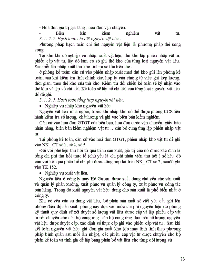 image for page Tổ chức một số phần hành kế toán chủ yếu tại công ty may Hồ Gươm