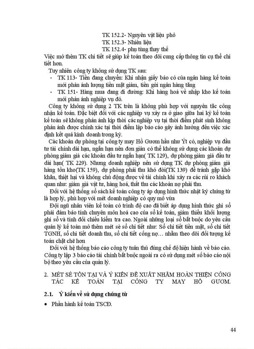 image for page Tổ chức một số phần hành kế toán chủ yếu tại công ty may Hồ Gươm