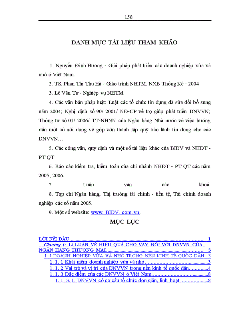 image for page Nâng cao hiệu quả cho vay đối với doanh nghiệp vừa và nhỏ tại ngân hàng Đầu tư và phát triển Việt Nam- Chi nhánh Quang Trung
