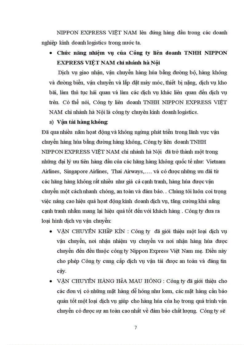 image for page Đặc điểm cơ sở vật chất phục vụ hoạt động kinh doanh Công ty liên doanh TNHH NIPPON EXPRESS