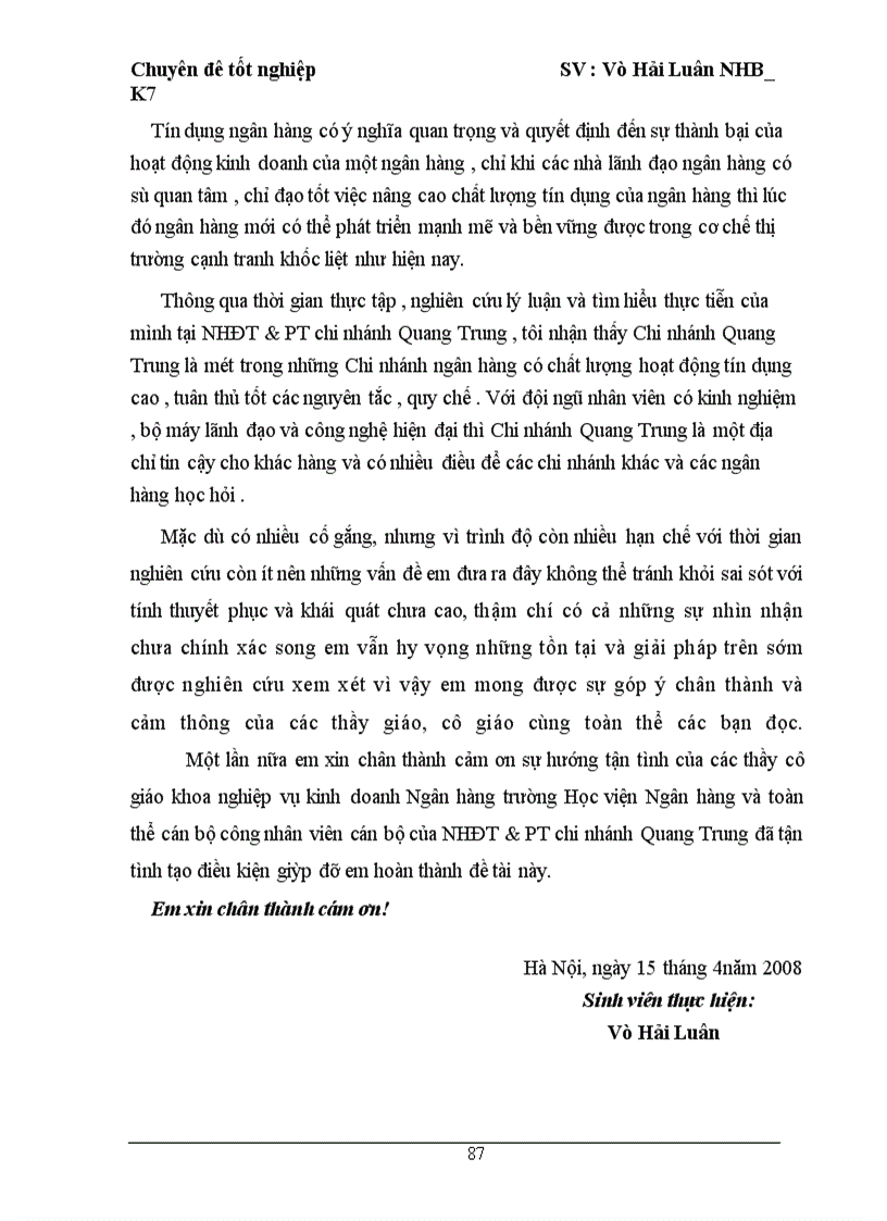 image for page Giải pháp nâng cao chất lượng tín dụng tại Ngân Hàng Đầu Tư và Phát Triển Việt Nam chi nhanh Quang Trung
