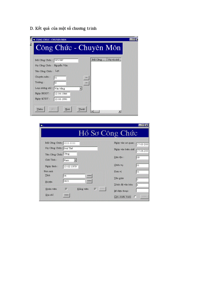 image for page Phân tích, thiết kế cho hệ thống quản lý công chức - tiền lương của UBDS-GĐ&TE với hệ quản trị cơ sở dữ liệu MS Access