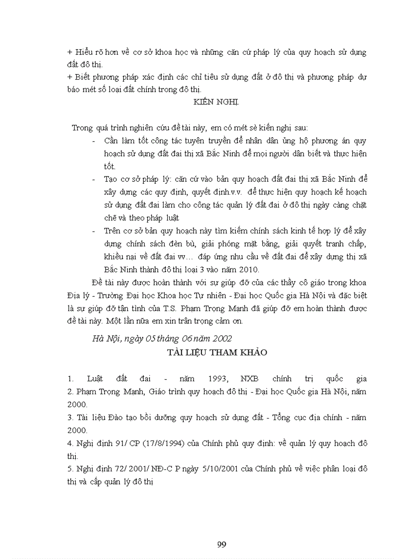 image for page Qui hoạch sử dụng đất đai thị xã Bắc Ninh–tỉnh Bắc Ninh giai đoạn 2001-2010