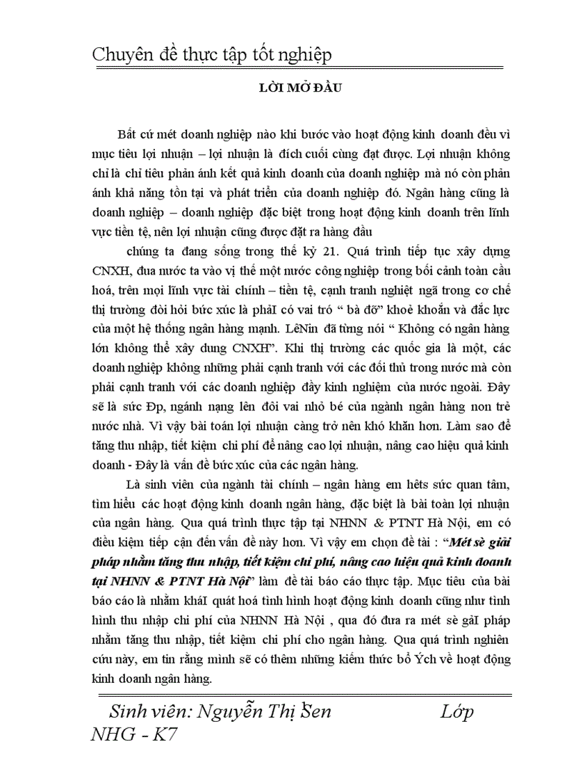 image for page Một số giải pháp nhằm tăng thu nhập, tiết kiệm chi phí, nâng cao hiệu quả kinh doanh tại NHNN&PTNT Hà Nội