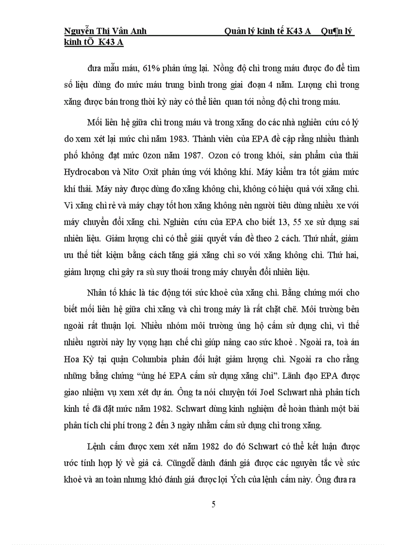 image for page Số liệu thống kê Kiểm tra nồng độ chì trong xăng