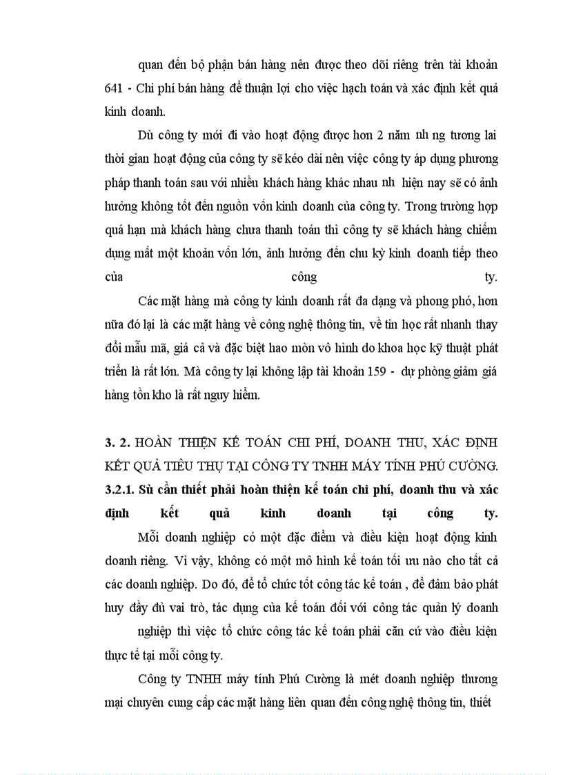 image for page Hoàn thiện công tác kế toán chi phí, doanh thu, và xác định kết quả tiêu thụ tại công ty trách nhiệm hữu hạn máy tính Phú Cơờng
