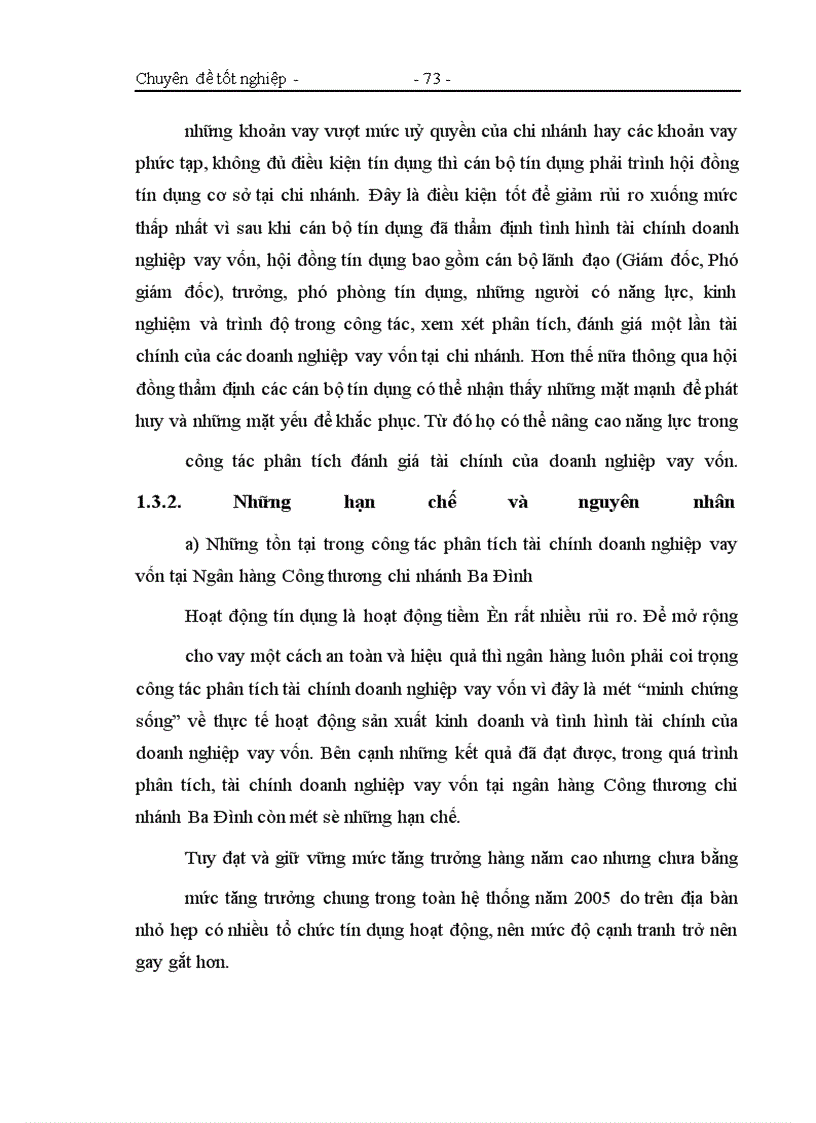 image for page Một số giải pháp nâng cao chất lượng công tác phân tích tài chính các doanh nghiệp vay vốn tại Ngân hàng Công thương chi nhánh Ba Đình