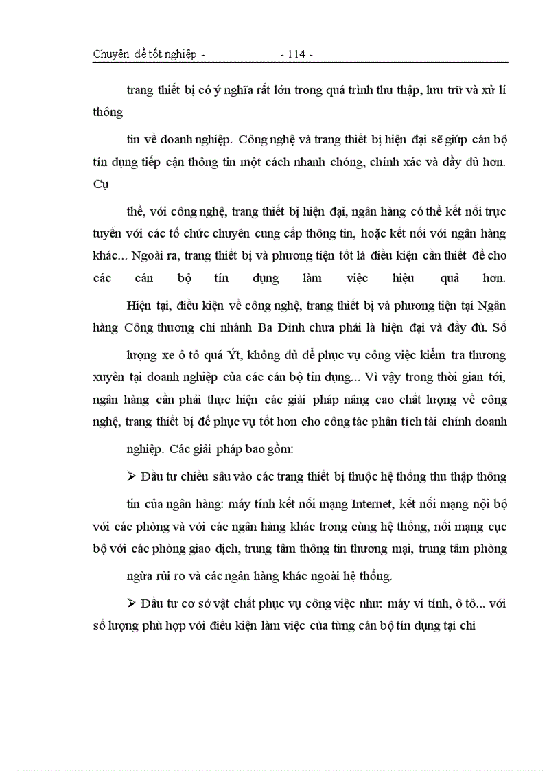 image for page Một số giải pháp nâng cao chất lượng công tác phân tích tài chính các doanh nghiệp vay vốn tại Ngân hàng Công thương chi nhánh Ba Đình