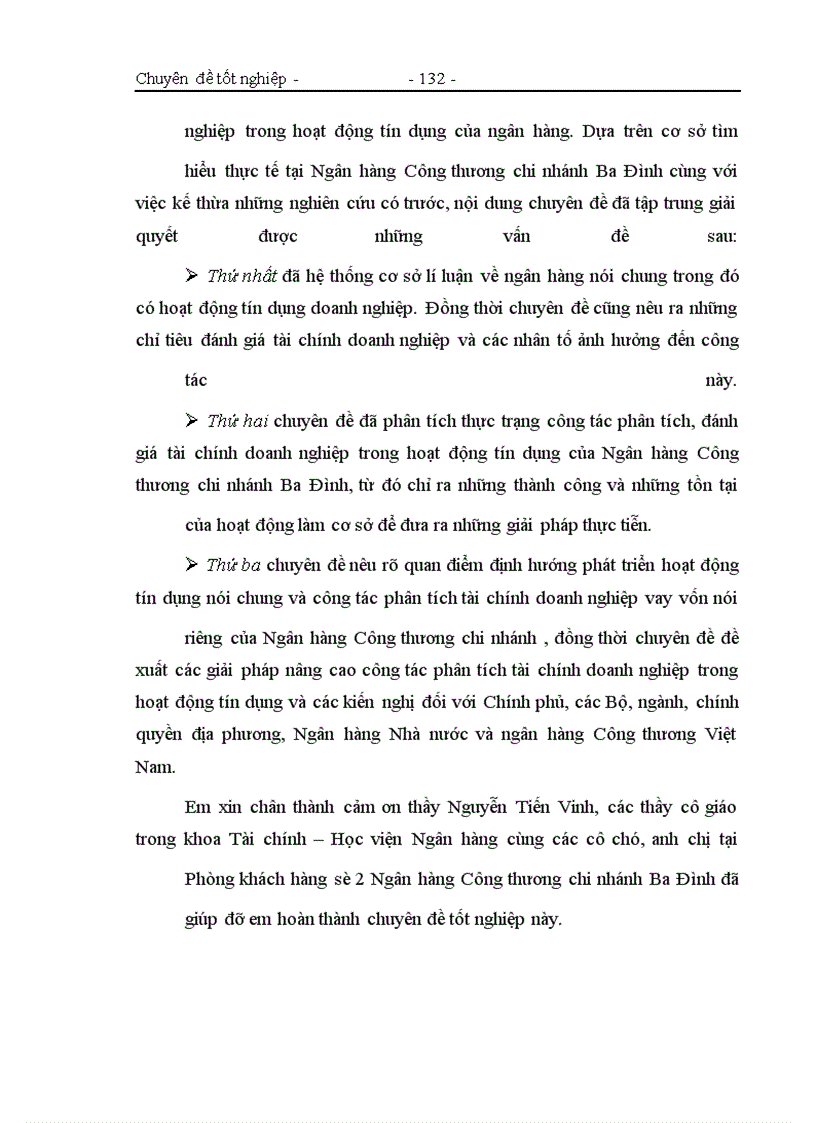 image for page Một số giải pháp nâng cao chất lượng công tác phân tích tài chính các doanh nghiệp vay vốn tại Ngân hàng Công thương chi nhánh Ba Đình