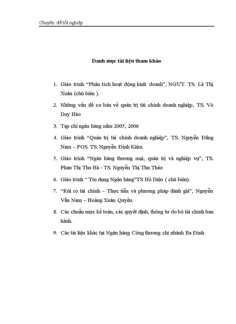 image for page Một số giải pháp nâng cao chất lượng công tác phân tích tài chính các doanh nghiệp vay vốn tại Ngân hàng Công thương chi nhánh Ba Đình