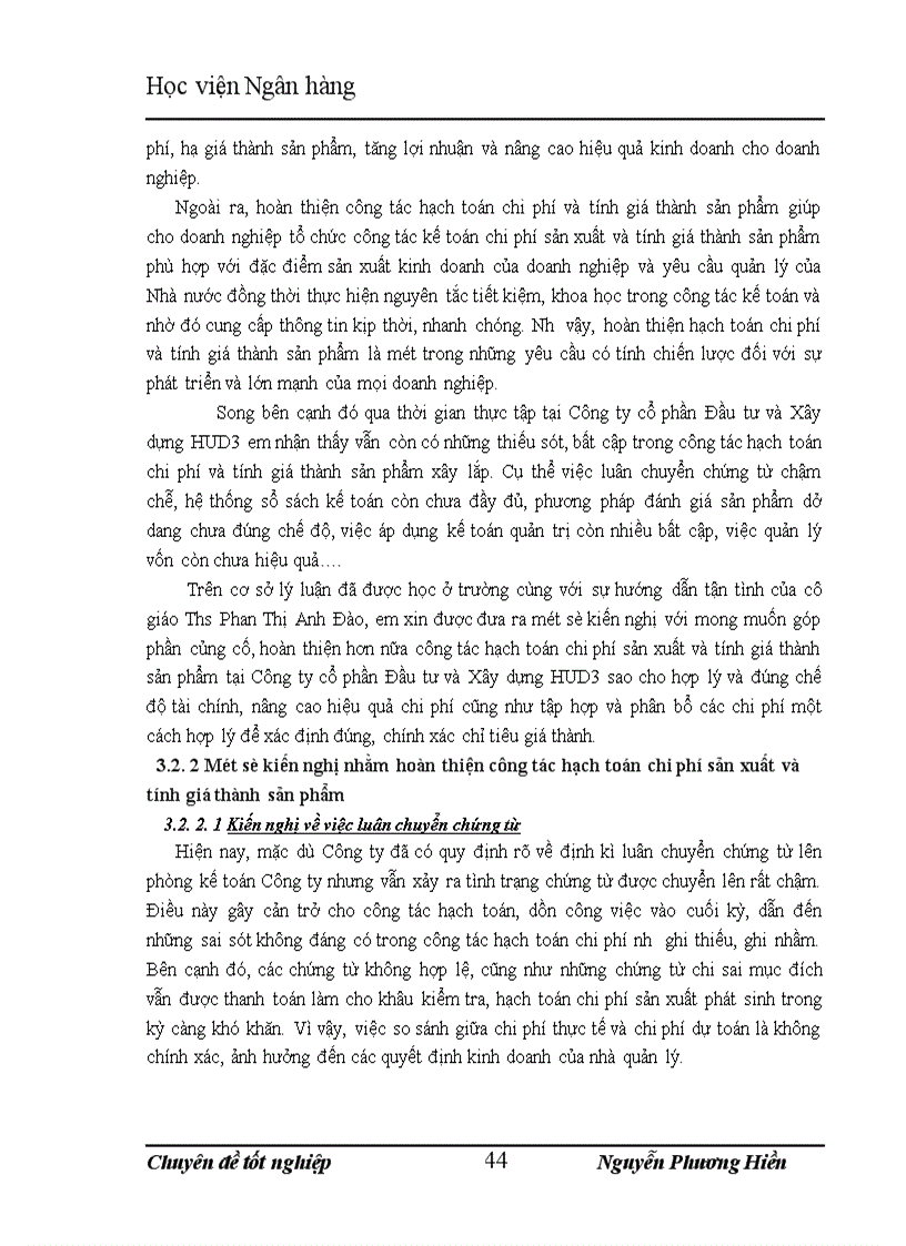 image for page Hoàn thiện về kế toán tập hợp chi phí sản xuất và tính giá thành sản phẩm xây lắp tại cÔNG ty cổ phần đầu tư và xây dựng hud3