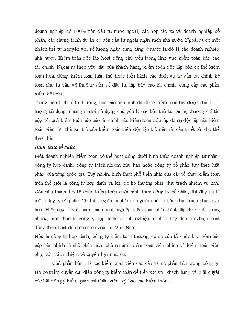 Vai trò của kiểm toán độc lập trong việc kiểm tra,kiểm soát các doanh nghiệp Việt Nam hiện nay