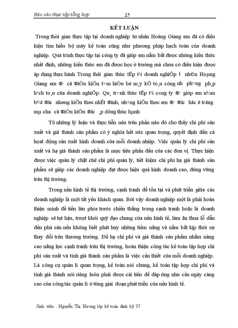 image for page Hoàn thiện công tác kế toán tập hợp chi phí sản xuất và tính giá thành sản phẩm tại doanh nghiệp tư nhân Hoàng Giang