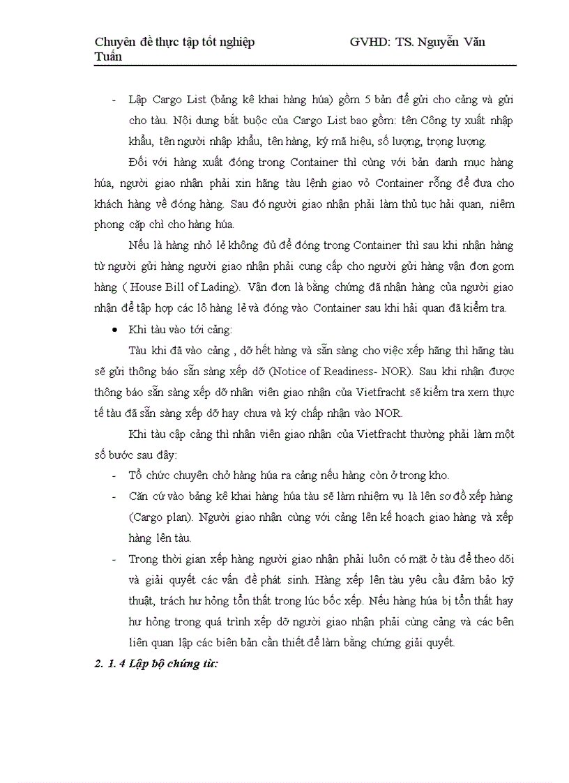 image for page Những giải pháp nhằm nâng cao hoạt động giao nhận hàng hóa bằng đường biển tại Công ty cổ phần vận tải và thuê tàu – Vietfracht