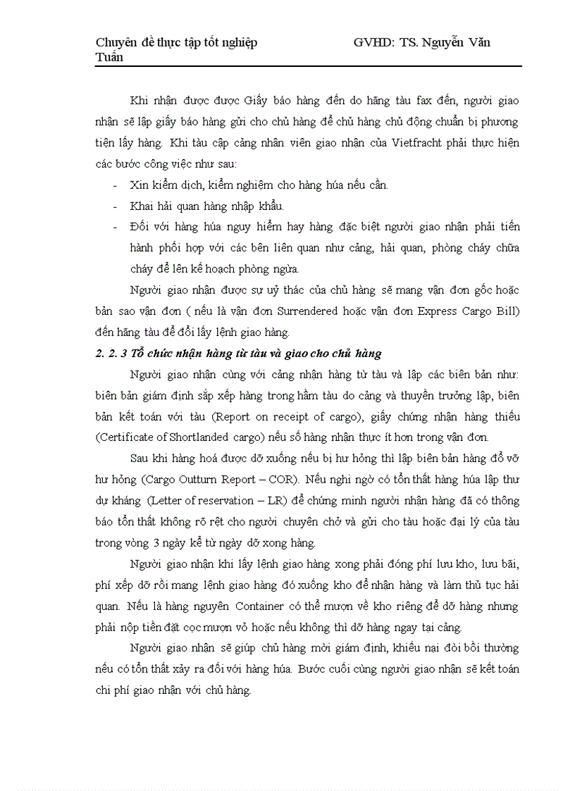 image for page Những giải pháp nhằm nâng cao hoạt động giao nhận hàng hóa bằng đường biển tại Công ty cổ phần vận tải và thuê tàu – Vietfracht