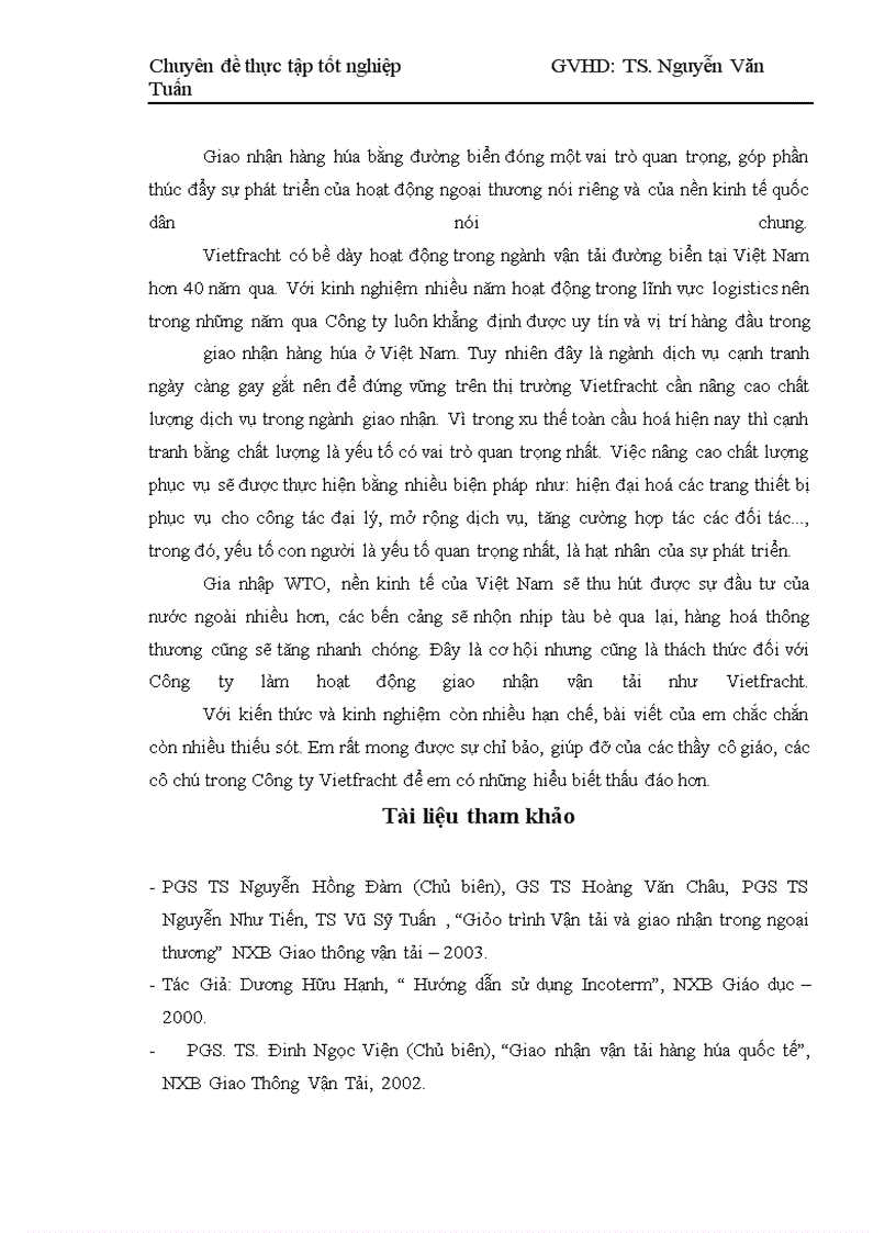 image for page Những giải pháp nhằm nâng cao hoạt động giao nhận hàng hóa bằng đường biển tại Công ty cổ phần vận tải và thuê tàu – Vietfracht