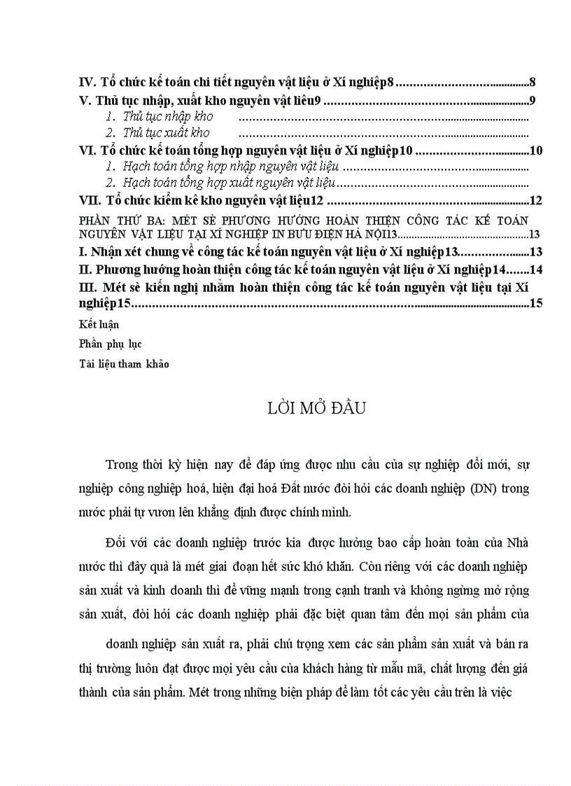 image for page Tổ chức công tác kế toán nguyên vật liệu tại xí nghiệp in bưu điện Hà Nội