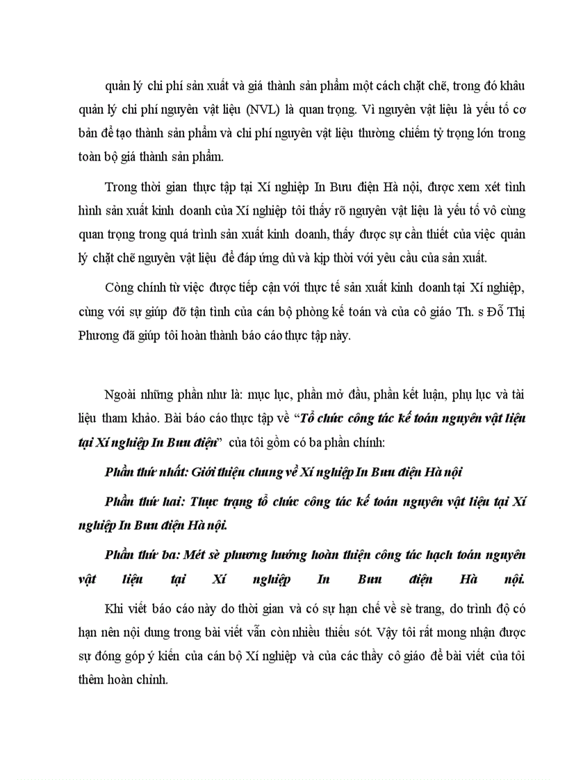 image for page Tổ chức công tác kế toán nguyên vật liệu tại xí nghiệp in bưu điện Hà Nội