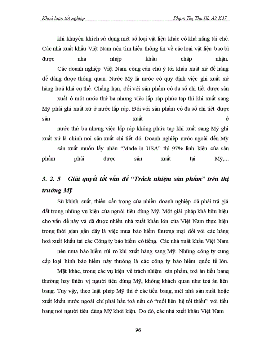 image for page Một số rào cản về văn hoá và luật pháp đối với hoạt động xuất khẩu của Việt Nam sang thị trường Mỹ- Thực trạng và giải pháp