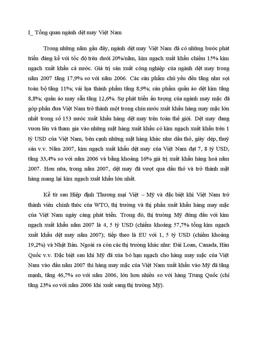 image for page Tổng quan ngành dệt may Việt Nam