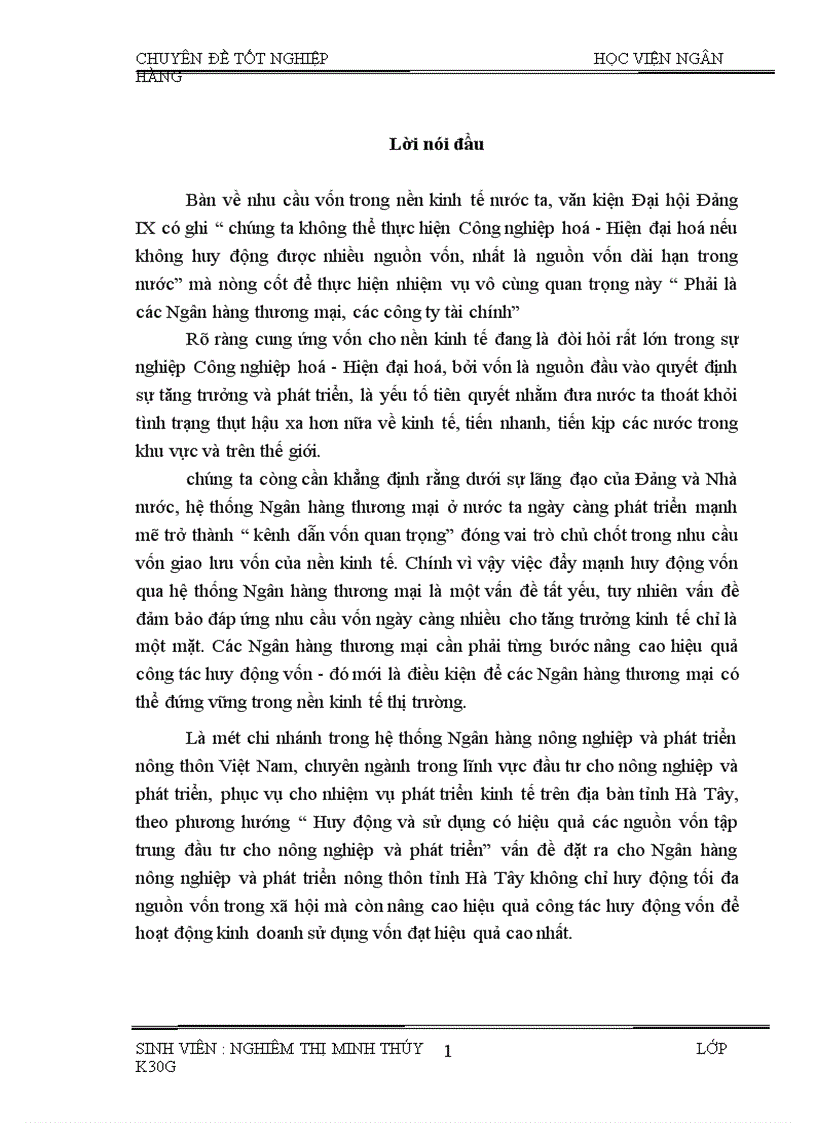 image for page Một số giải pháp nhằm nâng cao hiệu quả công tác huy động vốn tại Ngân hàng Nông nghiệp và phát triển nông thôn tỉnh Hà Tây