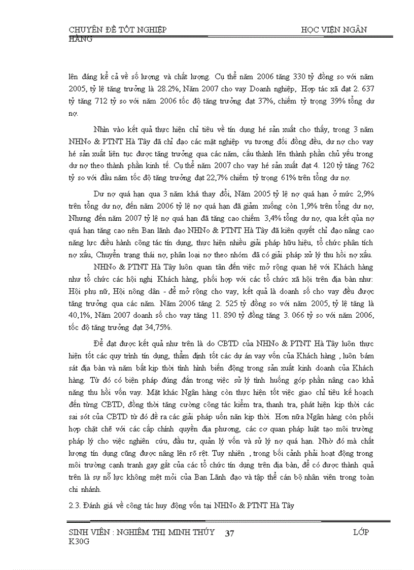image for page Một số giải pháp nhằm nâng cao hiệu quả công tác huy động vốn tại Ngân hàng Nông nghiệp và phát triển nông thôn tỉnh Hà Tây
