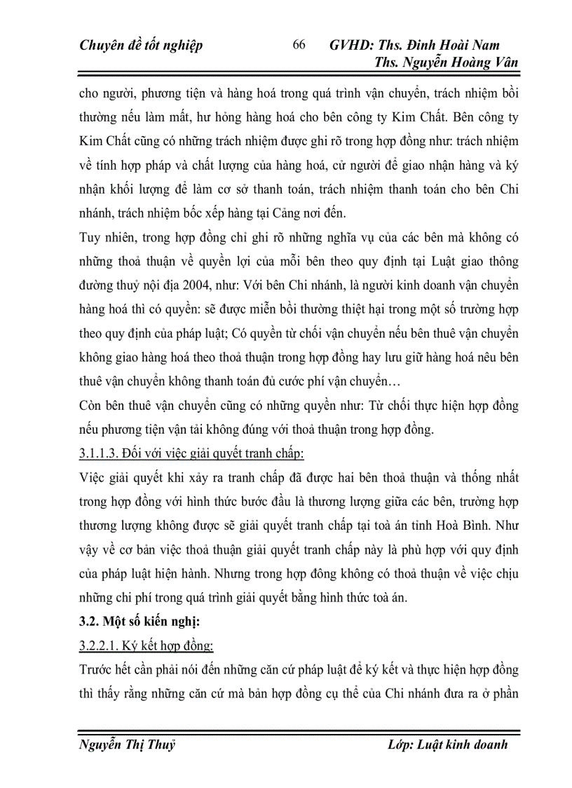 image for page Thực tiễn áp dụng pháp luật trong việc ký kết và thực hiện hợp đồng vận chuyển đường thuỷ tại Chi nhánh Hoà Bình thuộc TCT vận tải thuỷ
