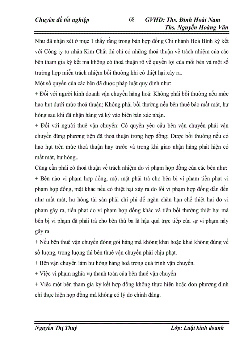 image for page Thực tiễn áp dụng pháp luật trong việc ký kết và thực hiện hợp đồng vận chuyển đường thuỷ tại Chi nhánh Hoà Bình thuộc TCT vận tải thuỷ