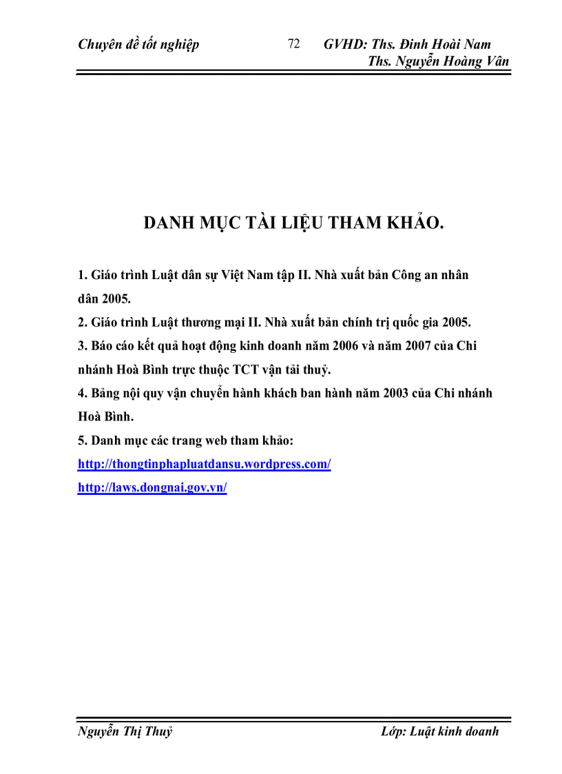 image for page Thực tiễn áp dụng pháp luật trong việc ký kết và thực hiện hợp đồng vận chuyển đường thuỷ tại Chi nhánh Hoà Bình thuộc TCT vận tải thuỷ