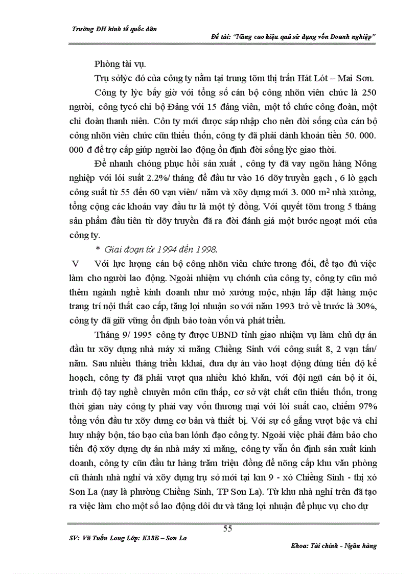 image for page Một số giải pháp nhằm nâng cao hiệu quả sử dụng vốn tại công ty cổ phần xi măng Chiềng Sinh - Sơn La