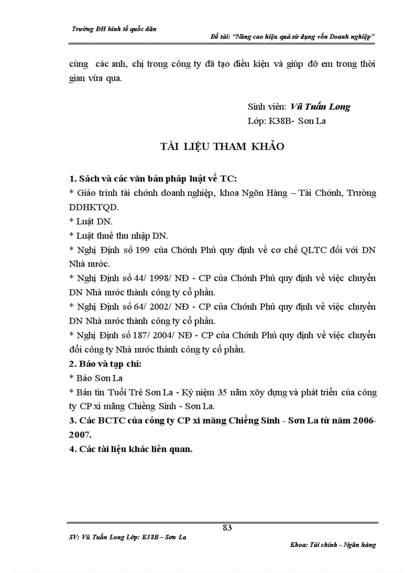 image for page Một số giải pháp nhằm nâng cao hiệu quả sử dụng vốn tại công ty cổ phần xi măng Chiềng Sinh - Sơn La