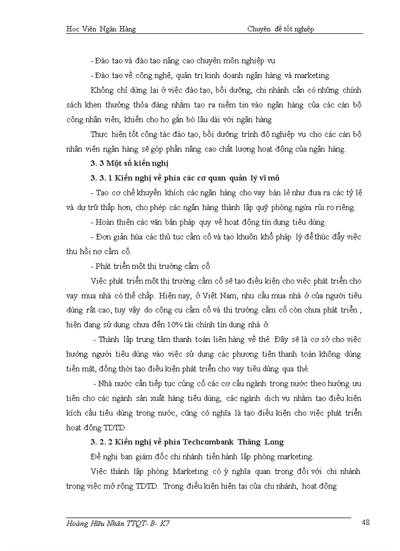 image for page Thực trạng và giải pháp mở rộng tín dụng tiêu dùng tại Ngân hàng thương mại cổ phần kỹ thương Techcombank chi nhánh Thăng Long
