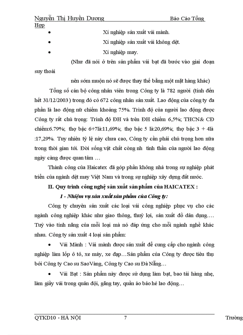 image for page Quy trình công nghệ sản xuất sản phẩm của haicatex