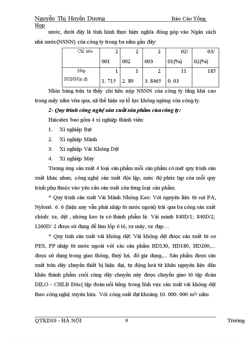 image for page Quy trình công nghệ sản xuất sản phẩm của haicatex