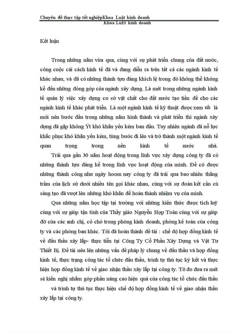 image for page Chế độ hợp đồng kinh tế về đấu thầu xây lắp- thực tiễn tại Công Ty Cổ Phần Xây Dựng và Vật Tư Thiết Bị