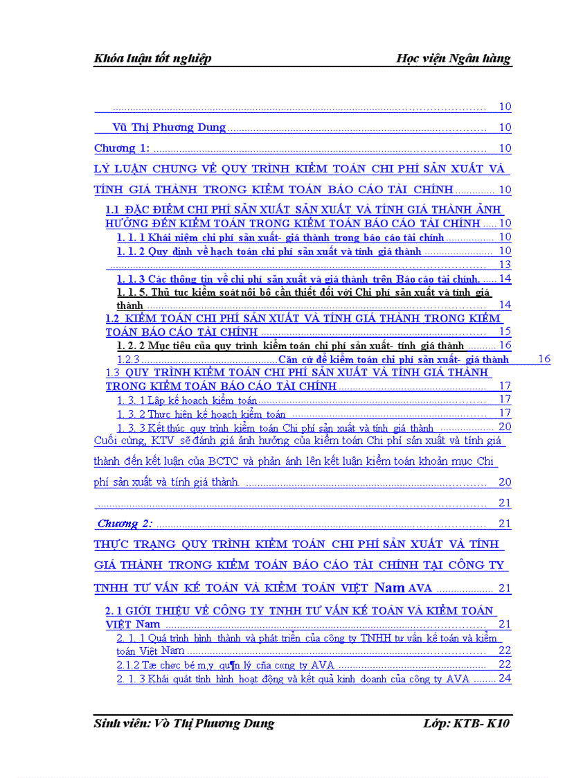 image for page Hoàn thiện quy trình kiểm toán khoản mục Chi phí sản xuất và tính giá thành trong kiểm toán Báo cáo tài chính tại công ty TNHH Tư vấn kế toán và kiểm toán Việt Nam AVA