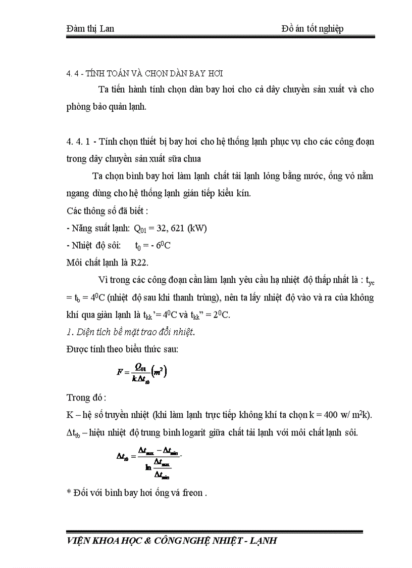 image for page Thiết kế hệ thống lạnh phục vụ dây chuyền sản xuất sữa chua với công xuất 10.000 (Kg/ngày)“.