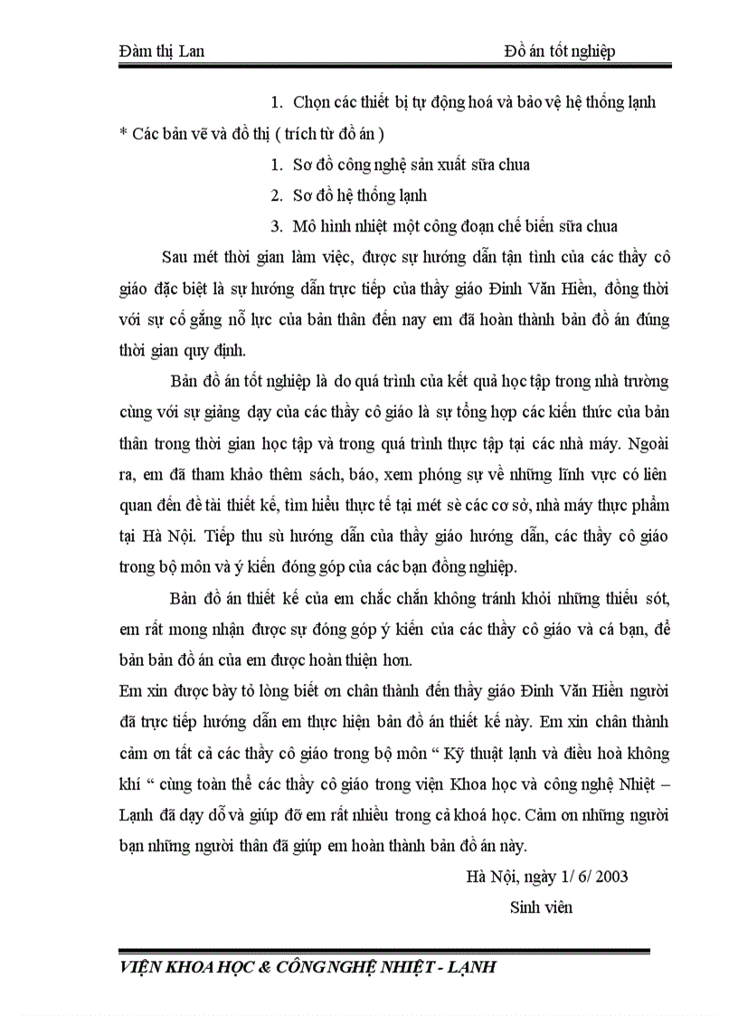 image for page Thiết kế hệ thống lạnh phục vụ dây chuyền sản xuất sữa chua với công xuất 10.000 (Kg/ngày)“.