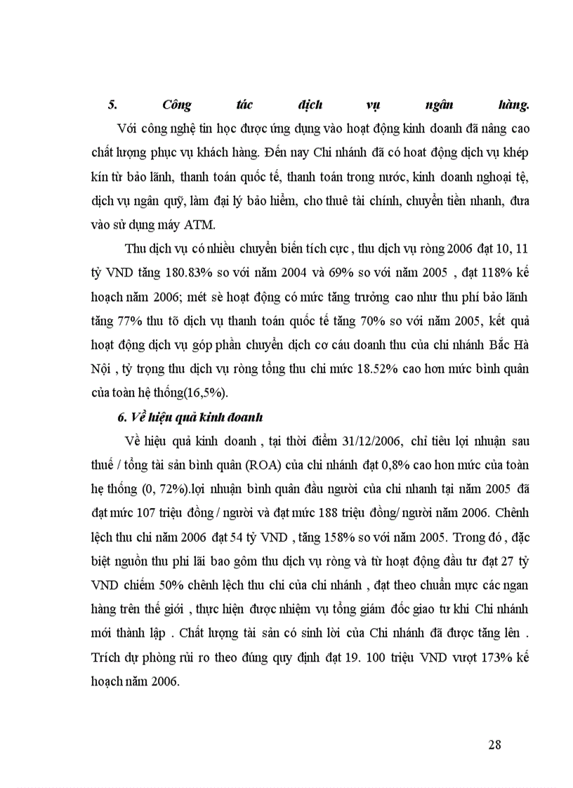 image for page Tình hình hoạt động kinh doanh của Chi nhánh Ngân hàng Đầu tư và Phát triển Bắc Hà Nội một số năm gần đây.