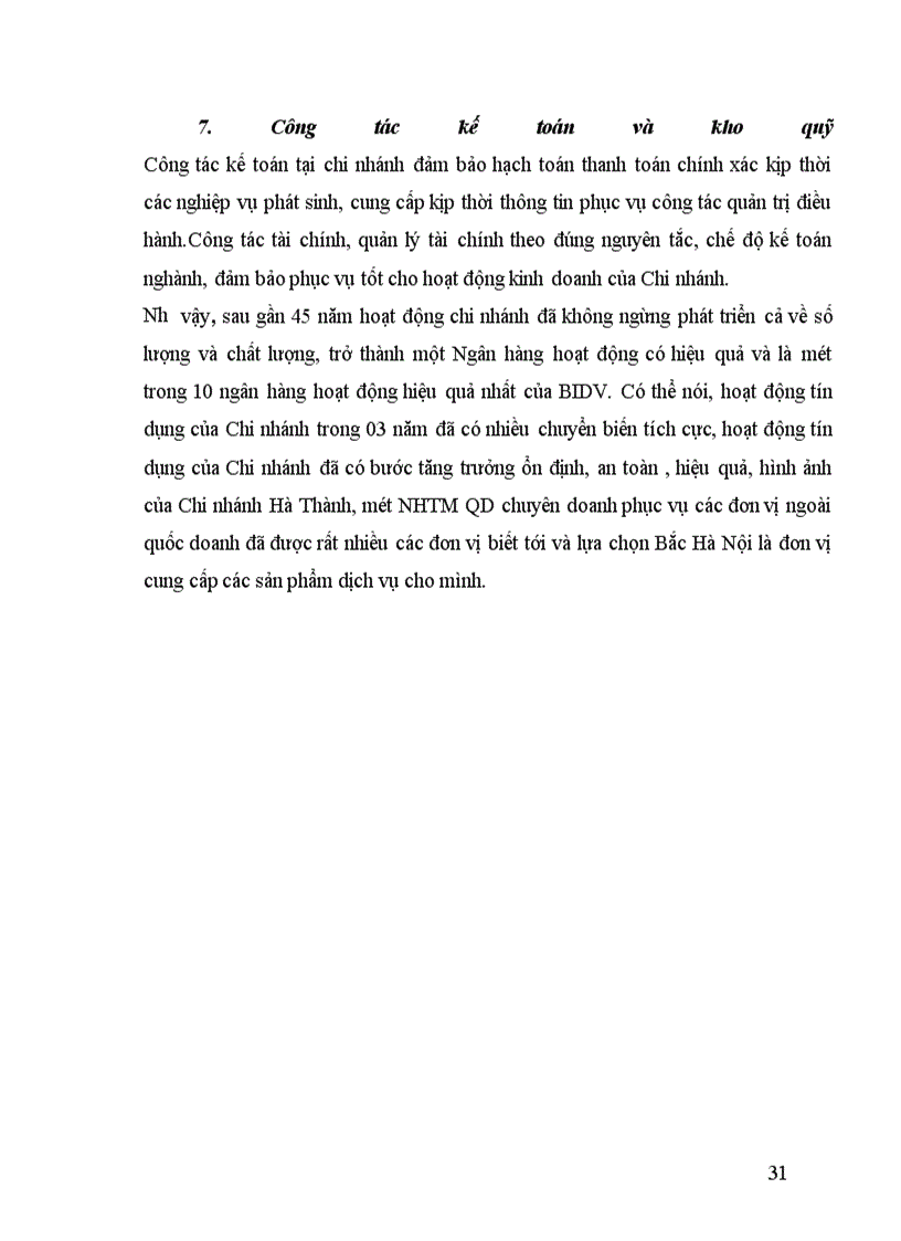 image for page Tình hình hoạt động kinh doanh của Chi nhánh Ngân hàng Đầu tư và Phát triển Bắc Hà Nội một số năm gần đây.