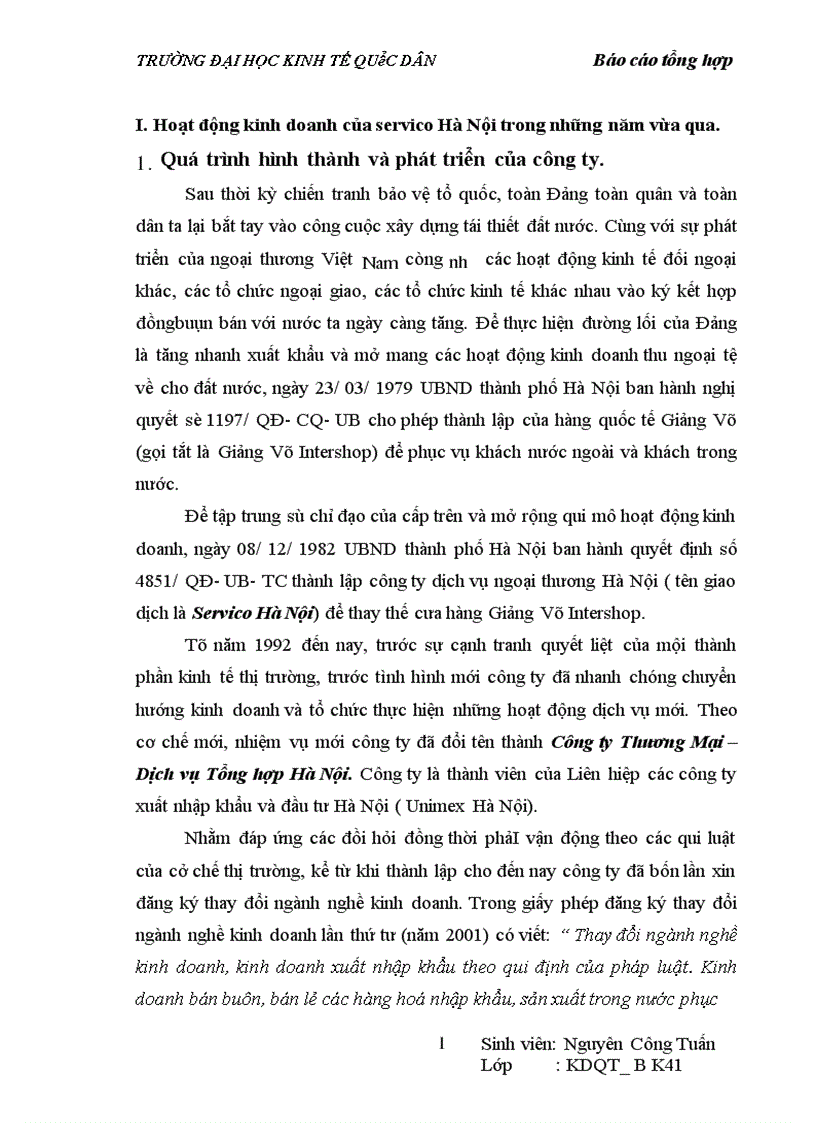 image for page Hoạt động kinh doanh của servico Hà Nội trong những năm vừa qua