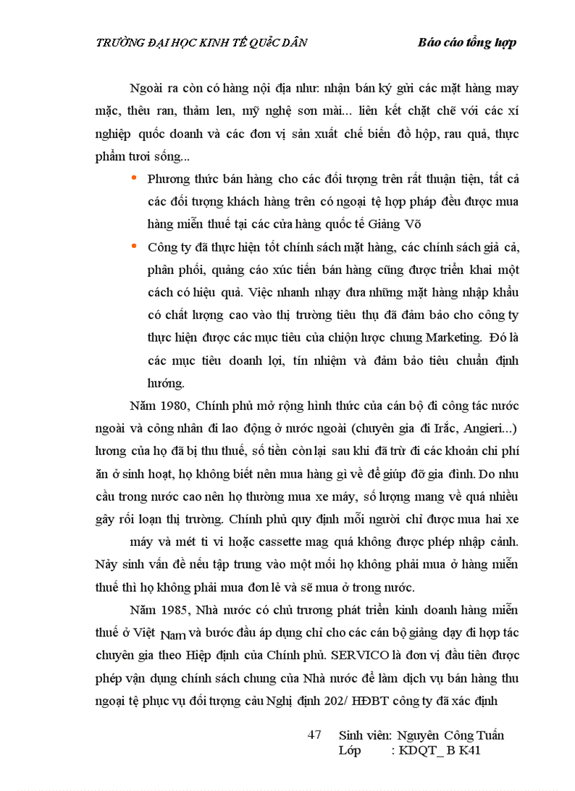 image for page Hoạt động kinh doanh của servico Hà Nội trong những năm vừa qua