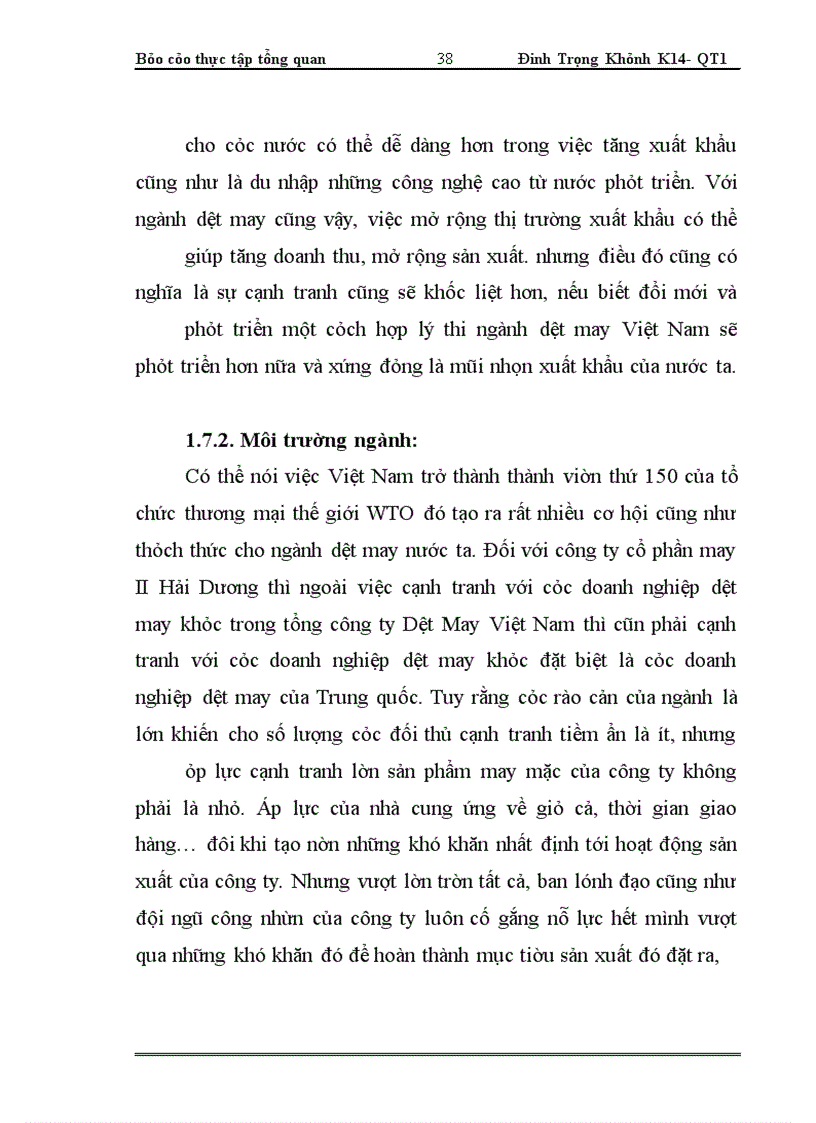 image for page Tổng quan về công ty cổ phần May II Hải Dương