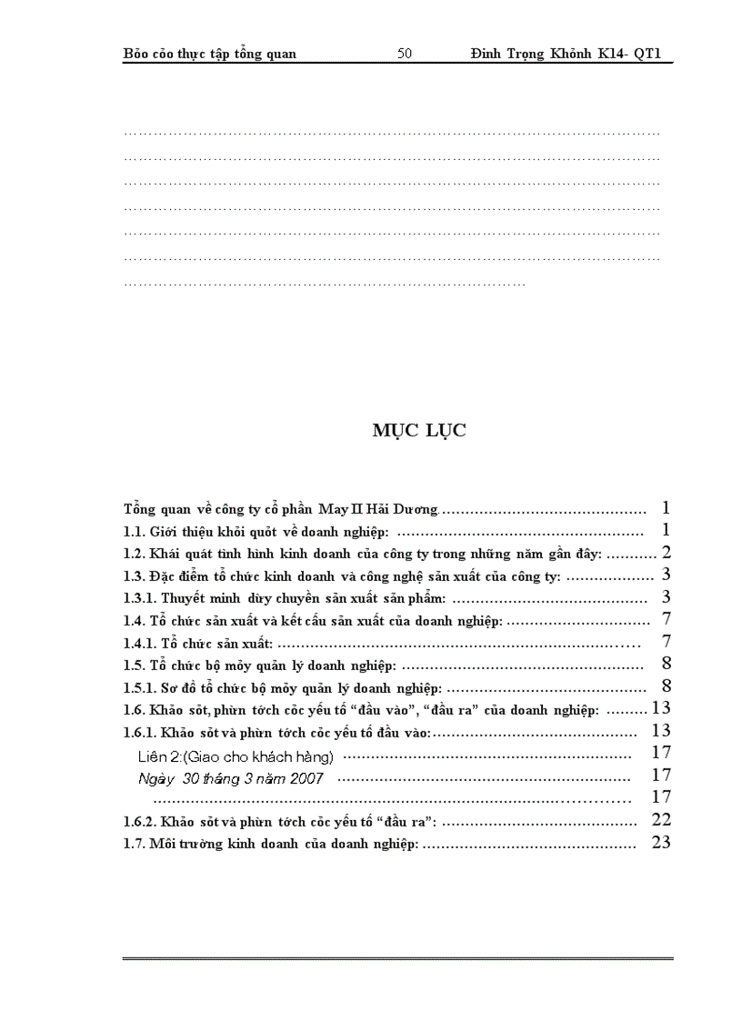 image for page Tổng quan về công ty cổ phần May II Hải Dương