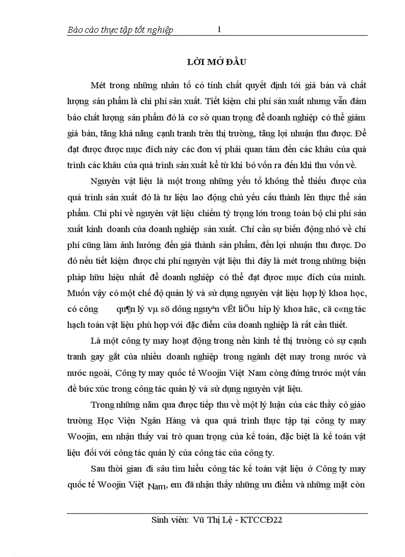 image for page Tổ chức kế toán nguyên vật liệu và phân tích tình hình quản lý sử dụng nguyên vật liệu tại Công ty may quốc tế Woojin Việt Nam