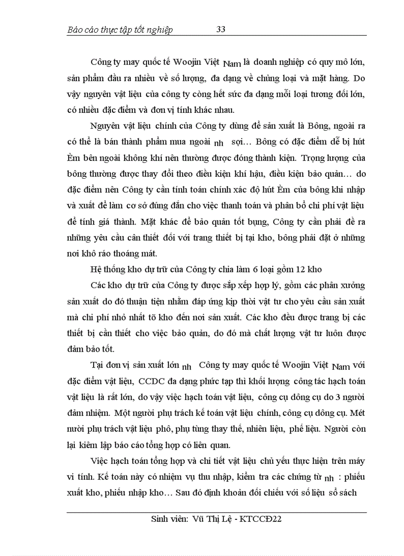 image for page Tổ chức kế toán nguyên vật liệu và phân tích tình hình quản lý sử dụng nguyên vật liệu tại Công ty may quốc tế Woojin Việt Nam