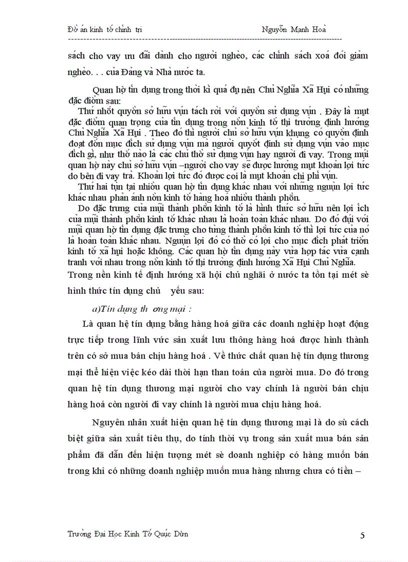 image for page Phân tích bản chất,chức năng hình thức và vai trò của tín dụng trong nền kinh tế định hướng xã hội chủ nghĩa ở nước ta