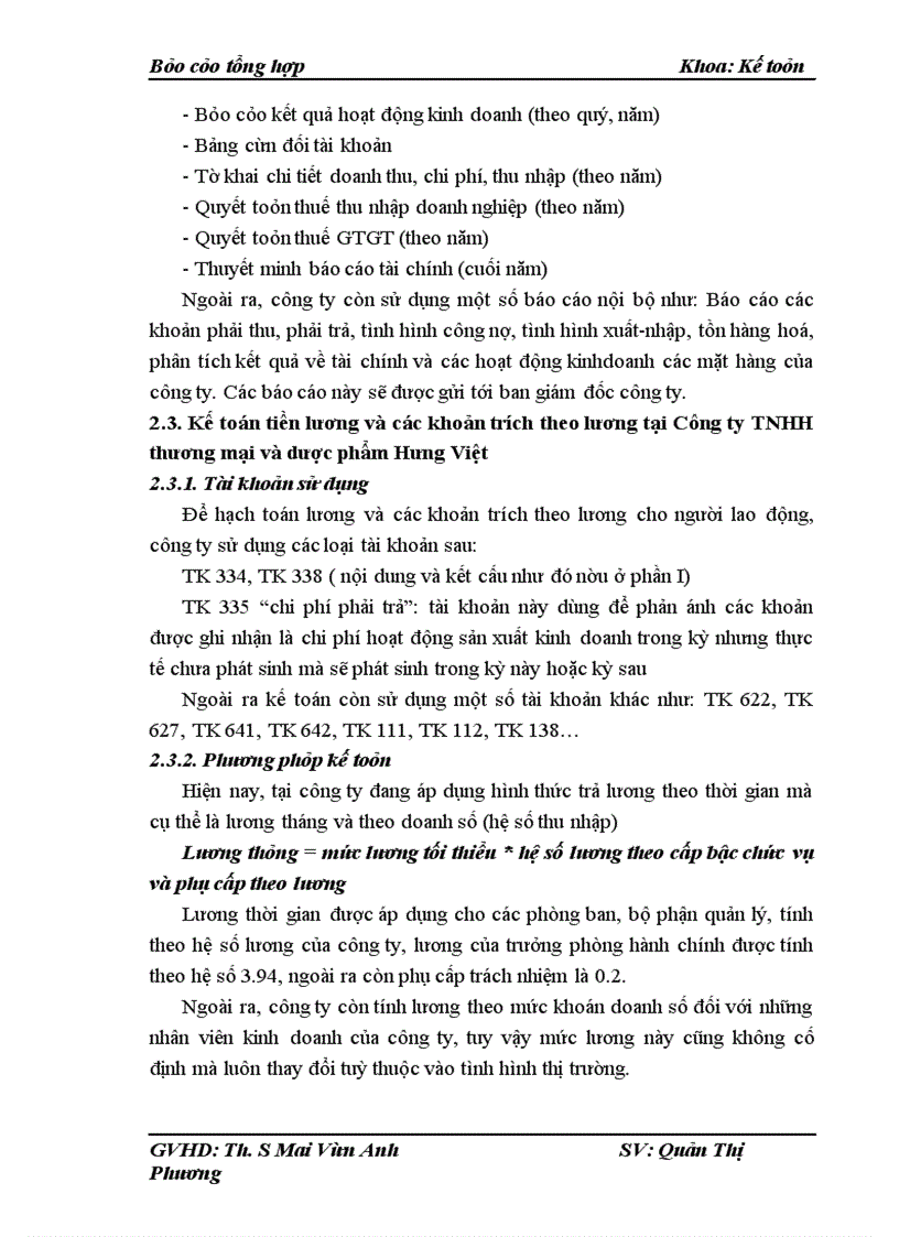 image for page Thực trạng kế toán tiền lương và các khoản trích theo lương tại công ty tnhh thương mại và dược phẩm hưng việt