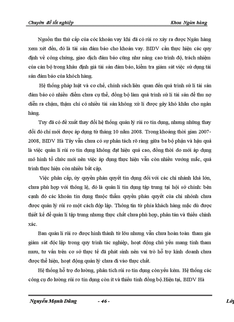 image for page Giải pháp phòng ngừa và hạn chế rủi ro tín dụng tại Chi nhánh Ngân hàng Đầu Tư Phát Triển BIDV Hà Tây
